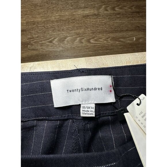 Anthropologie TwentySixHundred NWT Pinstripe Utility Pants Wide Leg Navy Size 10 - Picture 8 of 13